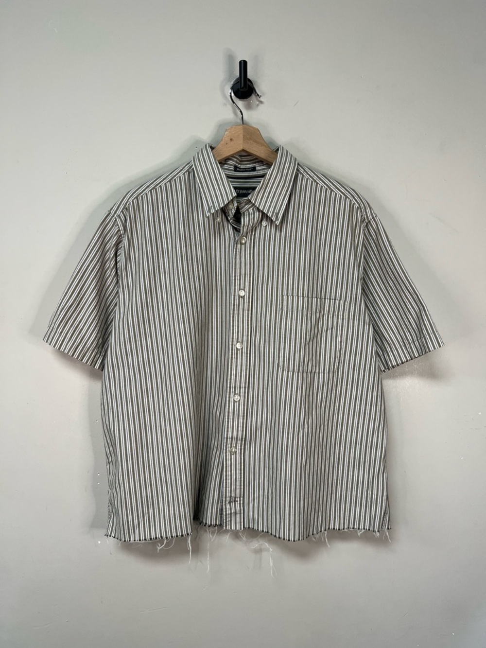 Cropped Striped Button Up Shirt